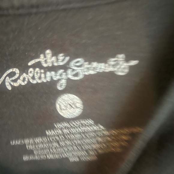 Rolling Stones T-shirt Size Large XL Black Rock & Roll Band Tee Big Mouth Dye - Picture 5 of 5